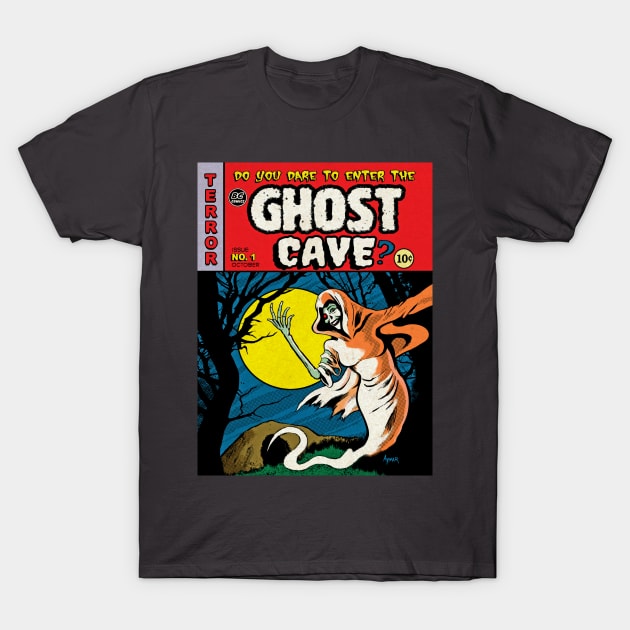 Ghost Cave Comics cover- EC homage by Tim Aymar T-Shirt by Ghost Cave Records /The Dennis Ball Show